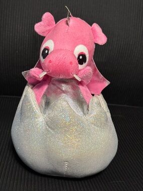 Caravan Softoys Pink Dragon Egg Plush Hatching Baby Dragon Stuffed Animal